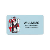 帽子の中の猫 | B&W文字 ラベル (正面)