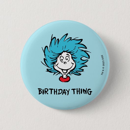 帽子の中の猫 | Thing 1 Thing 2 -誕生日Thing 缶バッジ (正面)