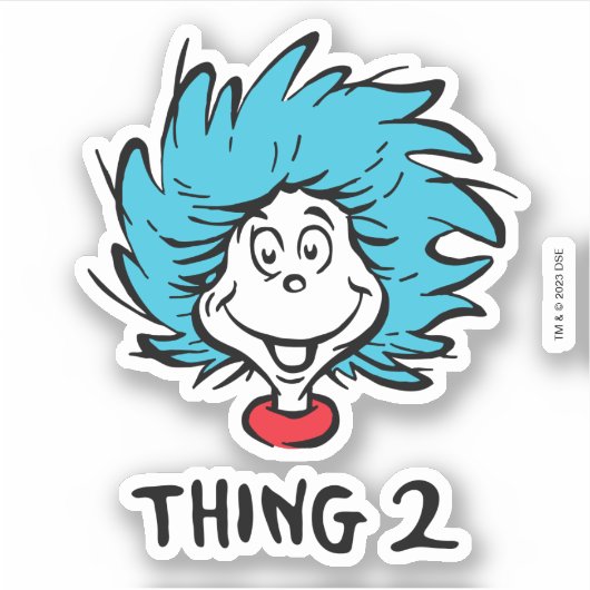 帽子の中の猫 | Thing 2 シール (正面)