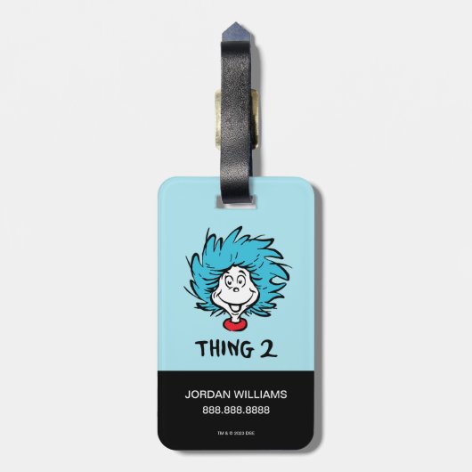 帽子の中の猫 | Thing 2 ラゲッジタグ (裏面縦)