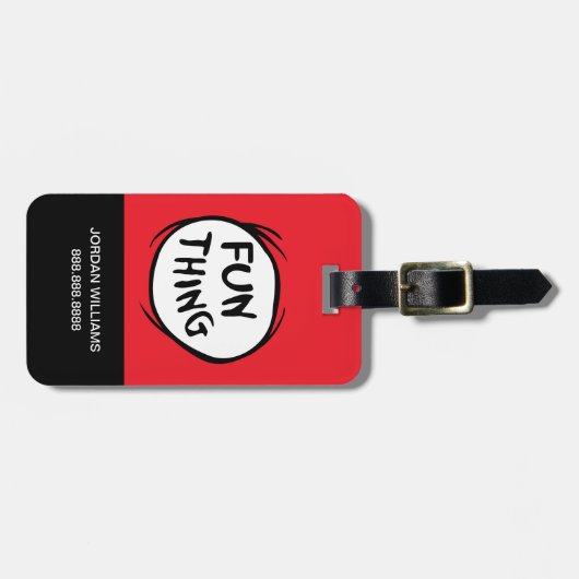 帽子の中の猫 | Thing One Thing Two -おもしろい ラゲッジタグ (正面横)