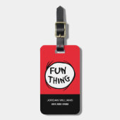 帽子の中の猫 | Thing One Thing Two -おもしろい ラゲッジタグ (正面縦)