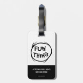 帽子の中の猫 | Thing One Thing Two -おもしろい ラゲッジタグ (裏面縦)