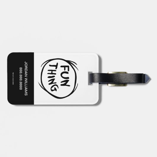 帽子の中の猫 | Thing One Thing Two -おもしろい ラゲッジタグ (裏面横)