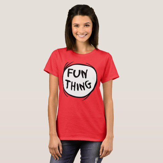 帽子の中の猫 | Thing One Thing Two -おもしろい Tシャツ (正面フル)