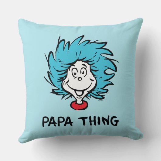 帽子の中の猫 | Thing One Thing Two - Papa Thing クッション (裏面)