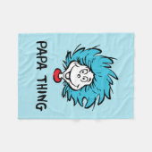 帽子の中の猫 | Thing One Thing Two - Papa Thing フリースブランケット (正面(横))