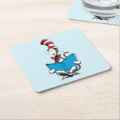 帽子の中の読猫 スクエアペーパーコースター (アングル)