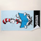 帽子の中の読猫 ビーチタオル (正面)