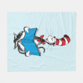 帽子の中の読猫 フリースブランケット (正面(横))