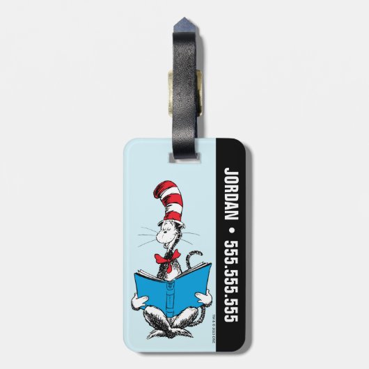 帽子の中の読猫 ラゲッジタグ (裏面縦)