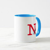 帽子の傘の中のDr. Seuss Cat Walk Monogram N マグカップ (正面右)