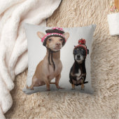帽子の写真を持つチワワ犬 クッション (ブランケット)