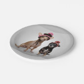 帽子の写真を持つチワワ犬 ペーパープレート (アングル)