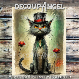 帽子の変身で変わった猫#2 薄葉紙