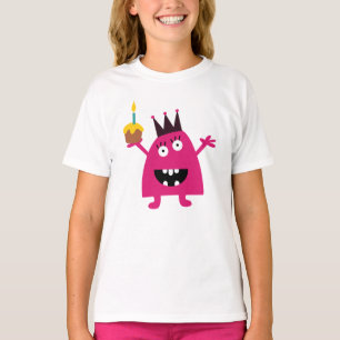 帽子の女の子のTシャツを身に着けているおもしろいの恐いモンスター Tシャツ