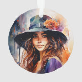 帽子の女：恵みのポートレート鮮やか オーナメント (裏面)