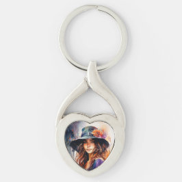 帽子の女：恵みのポートレート鮮やか キーホルダー