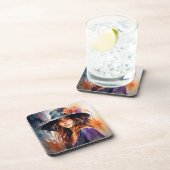 帽子の女：恵みのポートレート鮮やか コースター (右側)