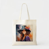 帽子の女：恵みのポートレート鮮やか トートバッグ (正面)