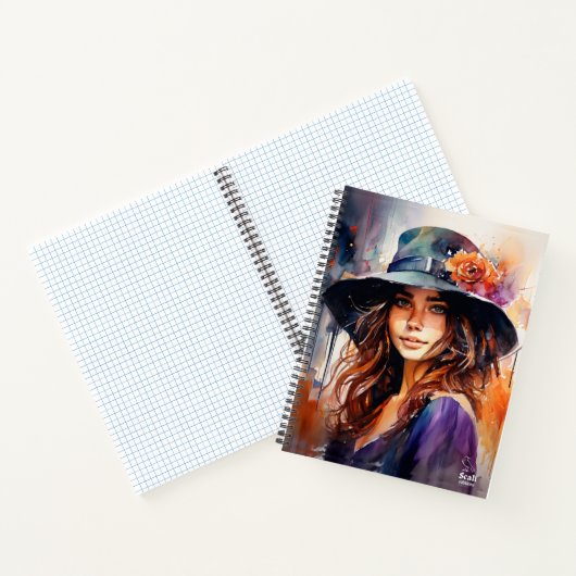 帽子の女：恵みのポートレート鮮やか ノートブック (内部)