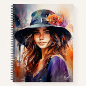 帽子の女：恵みのポートレート鮮やか ノートブック (正面)