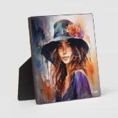 帽子の女：恵みのポートレート鮮やか フォトプラーク (正面)