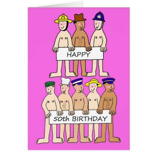 帽子の幸せな第50誕生日のおもしろいの漫画の人 (正面)