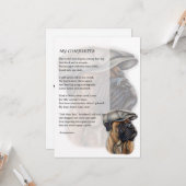 帽子の慰める人のボクサー犬の挨拶状 カード (正面/裏面インサイチュ)