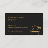 帽子の手品師のフェイクな金ゴールドの魔法のバニー 名刺 (裏面)