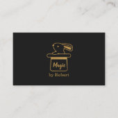 帽子の手品師のフェイクな金ゴールドの魔法のバニー 名刺 (正面)