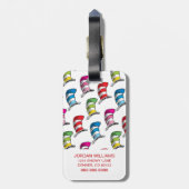 帽子の柄のカラフル猫 ラゲッジタグ (裏面縦)