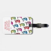 帽子の柄のカラフル猫 ラゲッジタグ (裏面横)
