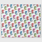 帽子の柄のカラフル猫 ラッピングペーパー (フラット)