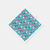 帽子の柄の猫 スタンダードカクテルナプキン (角)