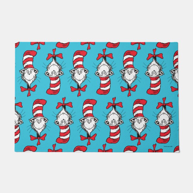 帽子の柄の猫 ドアマット (正面)