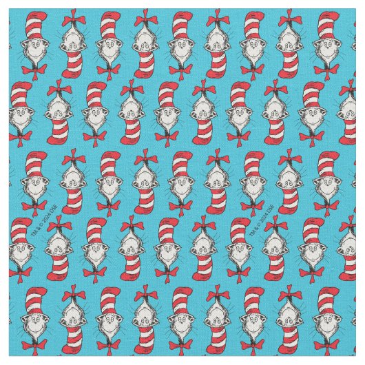 帽子の柄の猫 ファブリック (クローズアップ)