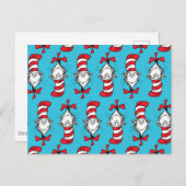 帽子の柄の猫 ポストカード (正面/裏面)