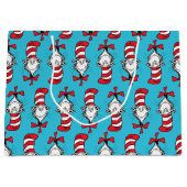 帽子の柄の猫 ラージペーパーバッグ (正面)