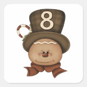 帽子の正方形のステッカーの人物8 スクエアシール (正面)