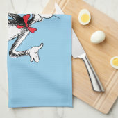 帽子の猫がお辞儀をする キッチンタオル (四つ折り)