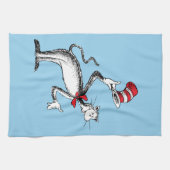 帽子の猫がお辞儀をする キッチンタオル (横)