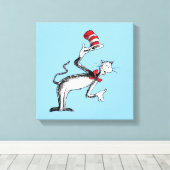 帽子の猫がお辞儀をする キャンバスプリント (インサイチュ (ウッドフロア))