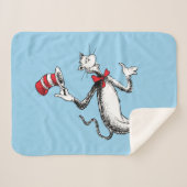 帽子の猫がお辞儀をする シェルパブランケット (正面(横))