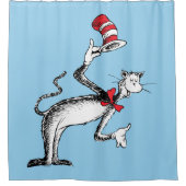 帽子の猫がお辞儀をする シャワーカーテン (正面)