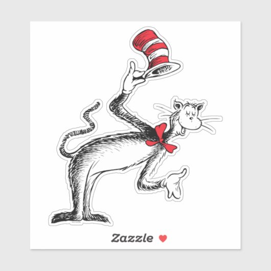 帽子の猫がお辞儀をする シール (シート)