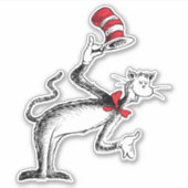 帽子の猫がお辞儀をする シール (正面)