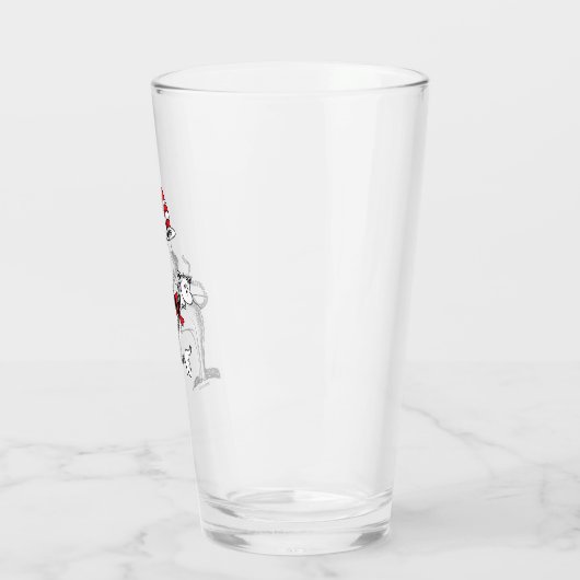 帽子の猫がお辞儀をする タンブラーグラス (左)