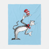 帽子の猫がお辞儀をする フリースブランケット (正面)