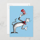 帽子の猫がお辞儀をする ポストカード (正面/裏面)